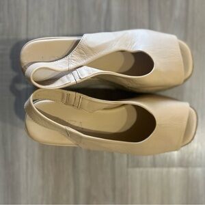 Elegant Beige Slingback Women's Shoes